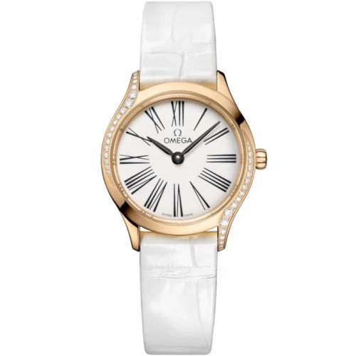 Omega Mini Trésor Quartz 26 Moonshine Gold - Diamond / White Enamel 428.58.26.60.04.001 (42858266004001)